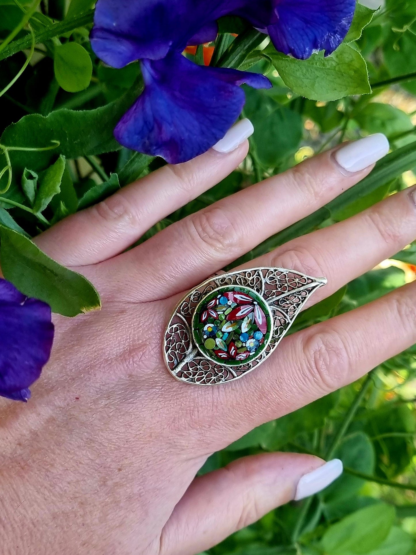 Filigree Mosaic Ring