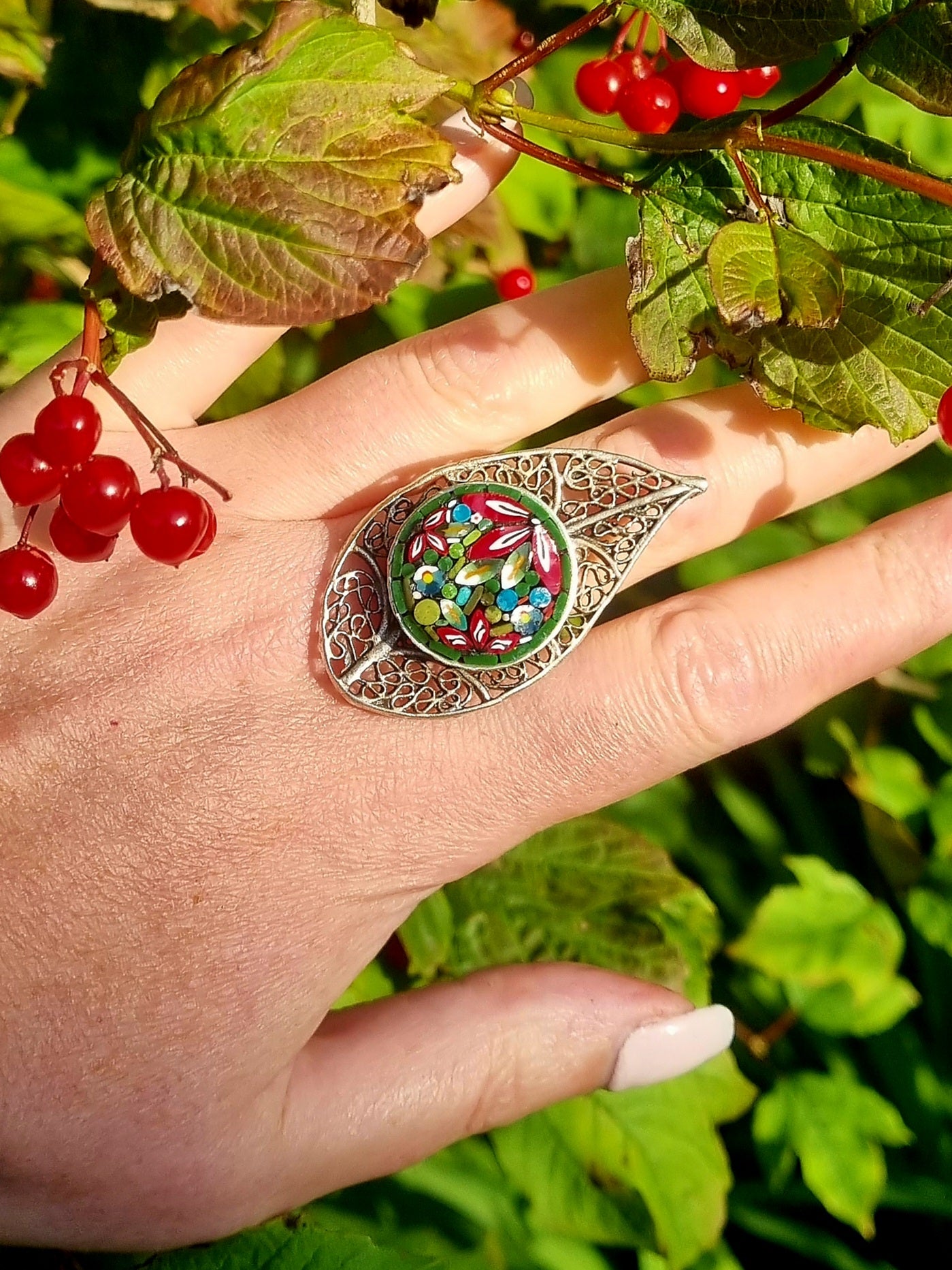 Filigree Mosaic Ring