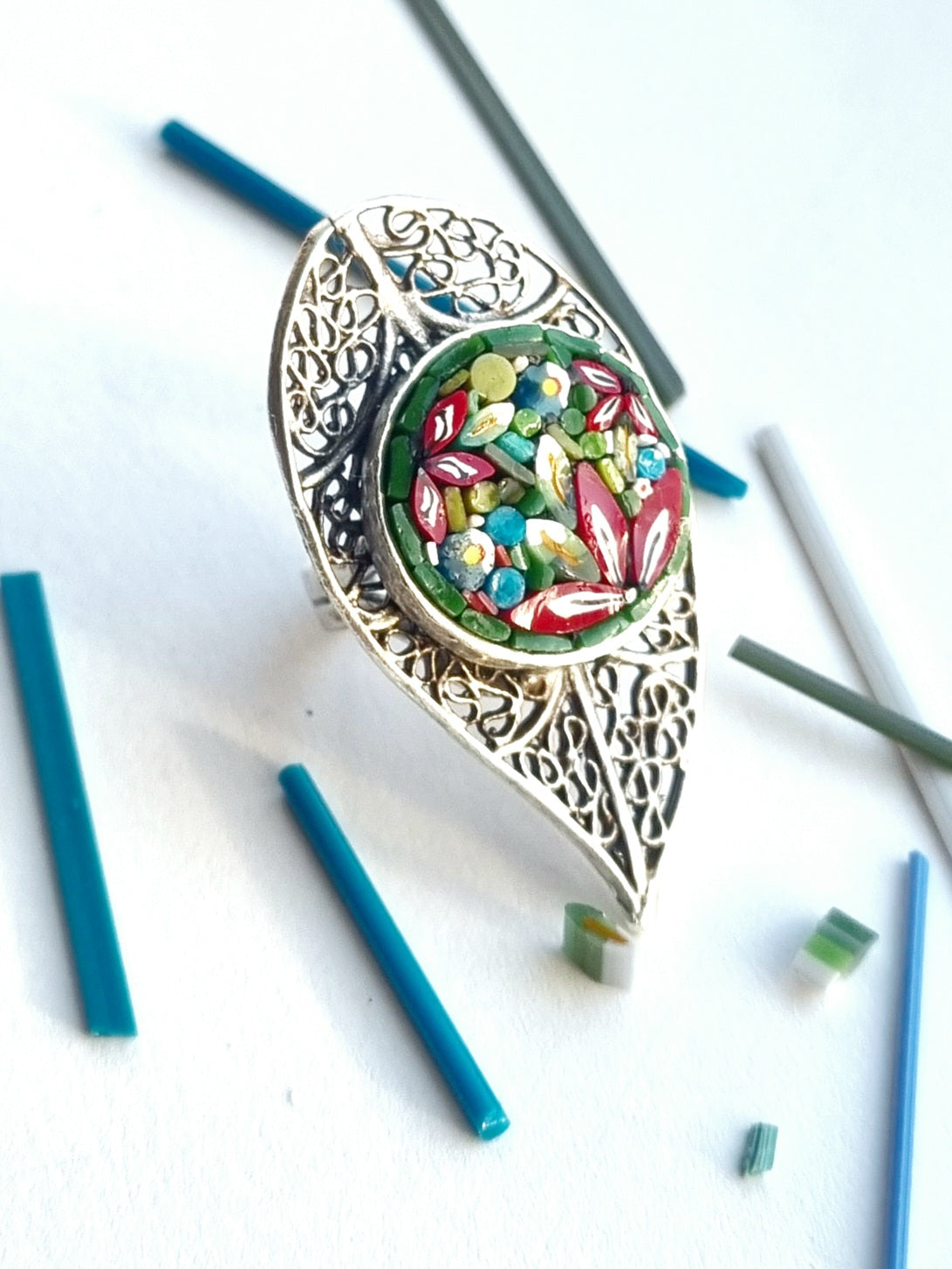 Filigree Mosaic Ring