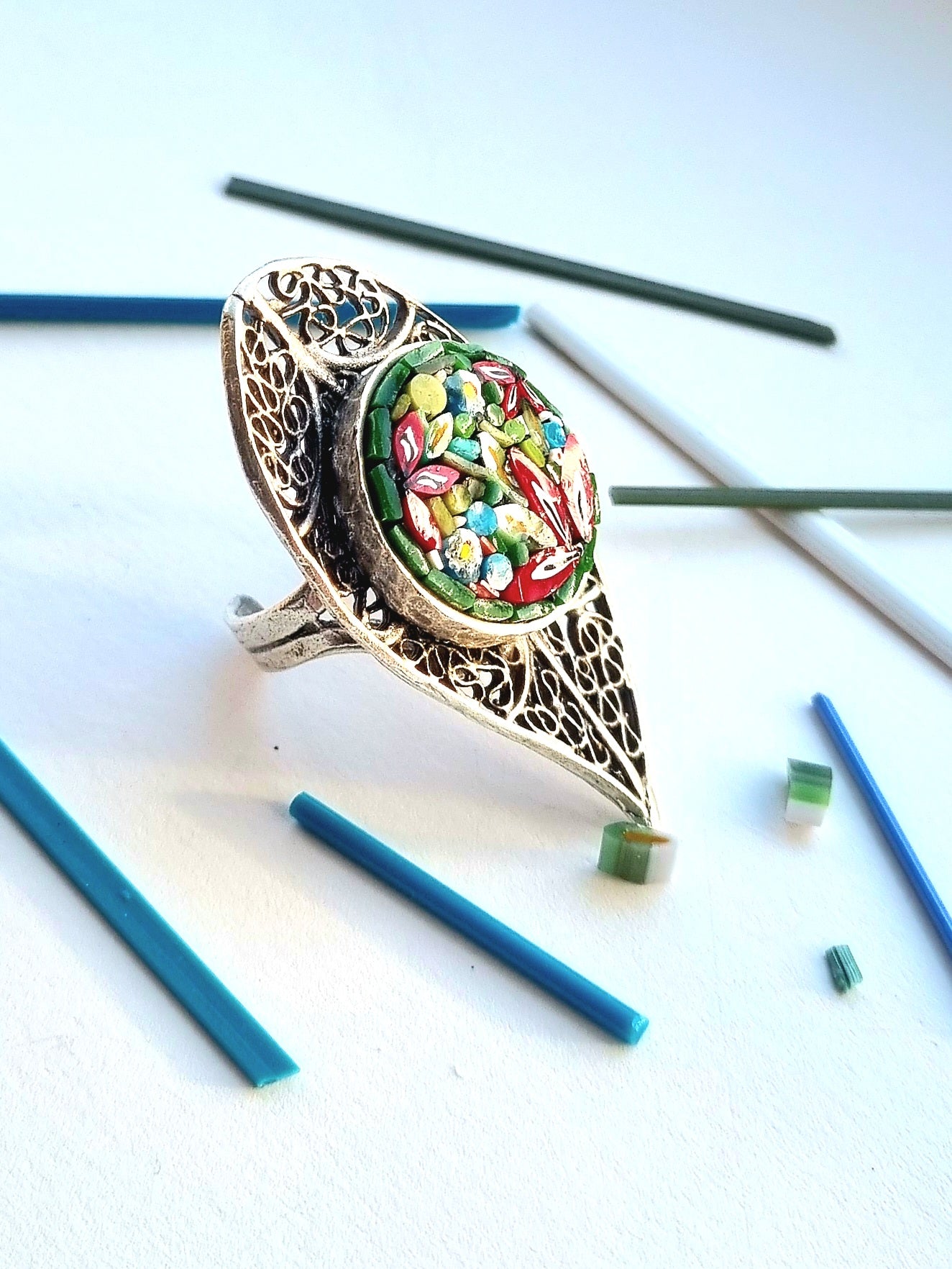 Filigree Mosaic Ring